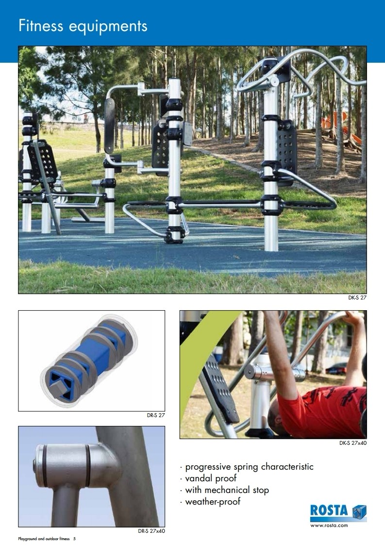 ROSTA橡胶模块可应用于多种户外健身器材